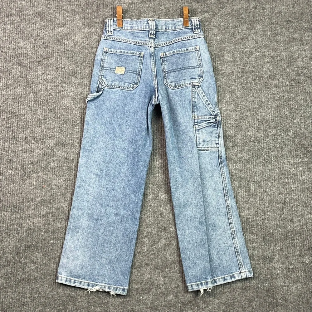 Old Navy Painters Pants Reissue Girls 10 Blue Denim Carpenter Jeans Straight Leg